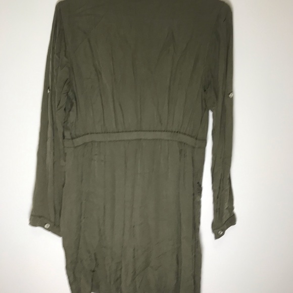 Button Up Army Green Blouse - Picture 2 of 3